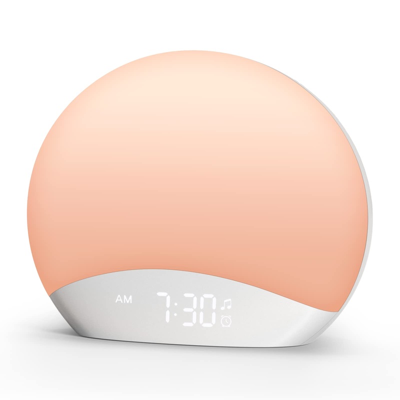REACHER LIGHTWACKE 3 alarm ringing tone 20 natural sounds for sleeping dimmable watch 7-color night light for children adults bedroom white
