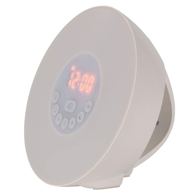 TFA Dostmann daylight alarm Wake Up Light 60.2019.02 light alarm clock with sunrise FM radio 6 wake-up tones slumber function white plastic 170 mm