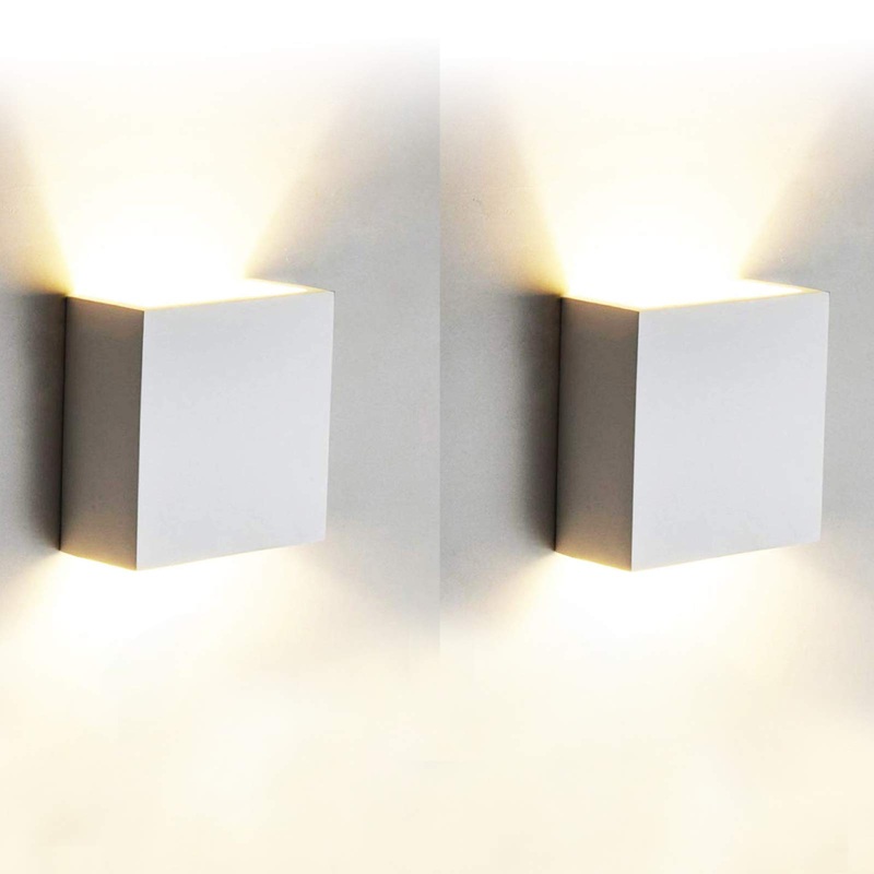 tvfly 7W LED wall lights modern 2 pieces aluminum wall light up down inside 3000k warm white wall lighting perfect for living room bedroom bathroom stairs