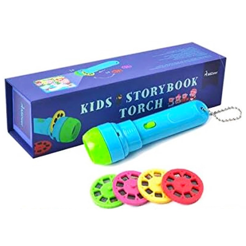 Xrten Projector Flashlight Toy Children’s Projection Lamp with 4 Fairy Tales 32 Slides