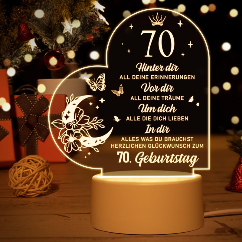 70th birthday woman man gifts for 70th birthday – acrylic night light gifts decoration 1953 70th birthday for father mother friends husband wife 70th birthday gift ideas