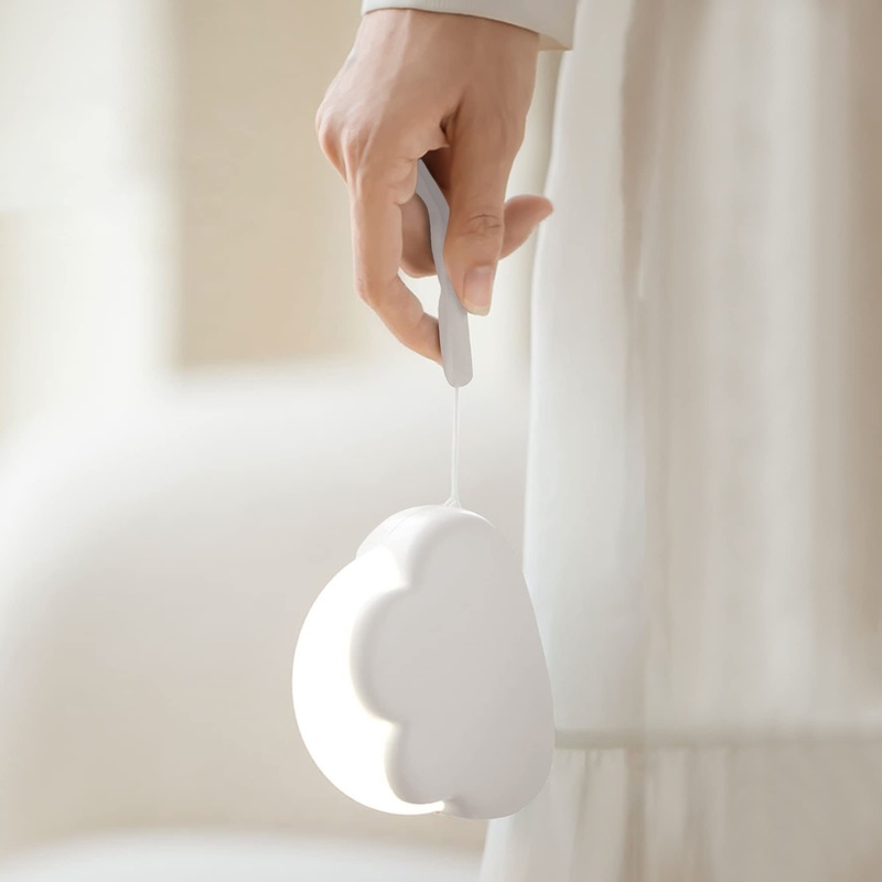 Annmore night light baby quiet light cloud led night lamp kids dimmable battery bedside lamp motherhood baby initial equipment newborn gift girls white cloud