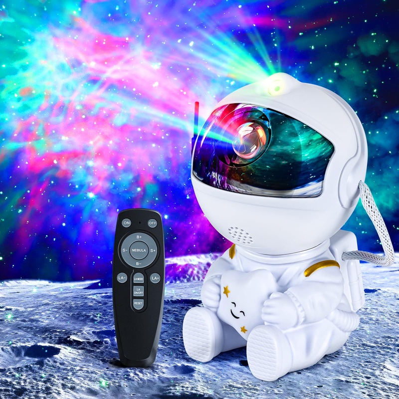 Burnnov Astronaut Starry Projector LED STARE PROORE with 8 fog modes 2 Star modes remote control. Adjustable brightness and speed 360 Rotation for children and adults