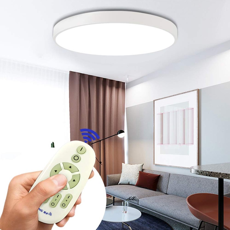 Coosnug 60W modern led ceiling lamp dimmable white round ceiling lamp hallway living room lamp bedroom kitchen energy saving light wall light white round-64W dimmable
