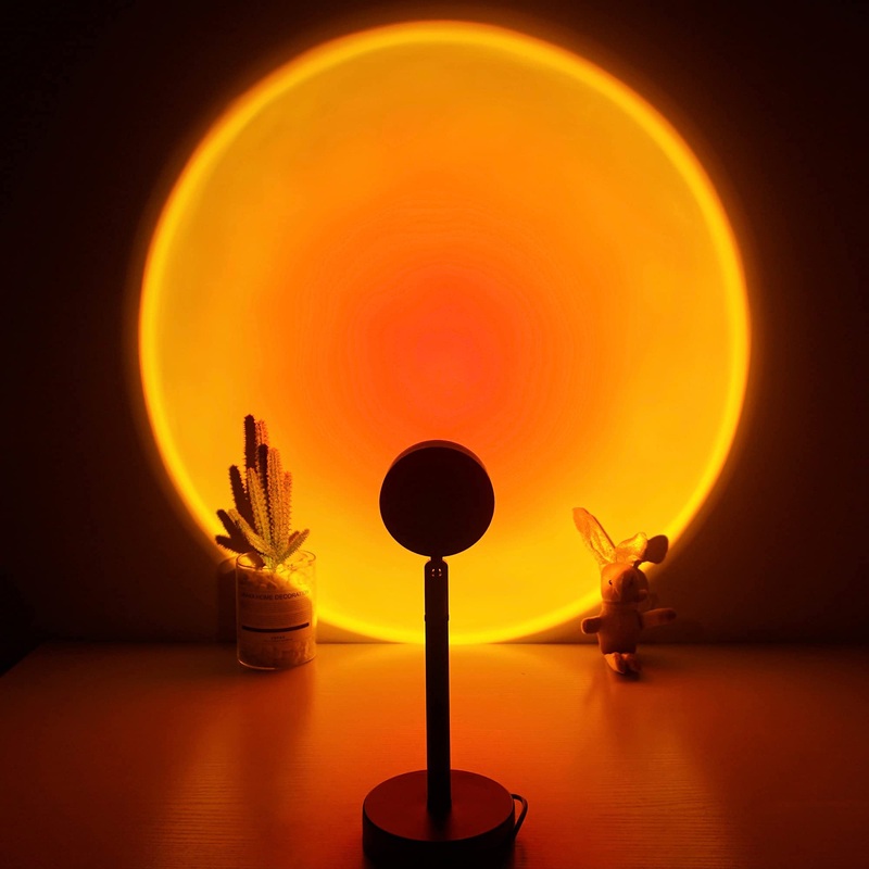 Corated sunset lamp selfie lamp sunset lamp for bedroom aesthetic room decor sunlight lamp for lighting bedroom living room sunset red
