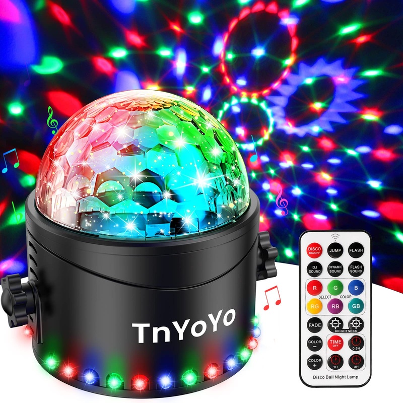 Discoking Tnyoyo Discoking Led Party Lamp Music Control Disco Light Effect 7 Colors Party Lights Disco Light RGB Discolight Party light with remote control for children Home Party B-30LED
