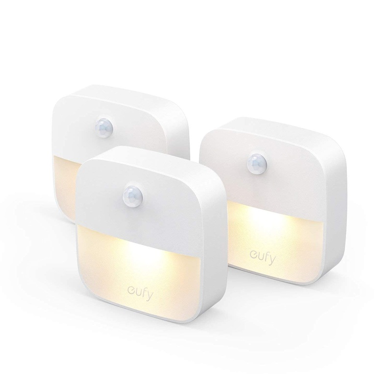 Eufy Glow 3 Pack LED Nachlicht with movement sensor warm white light car on/off cabinet lighting with adhesive for children’s room bedroom orientation light energy efficient (3 pack)