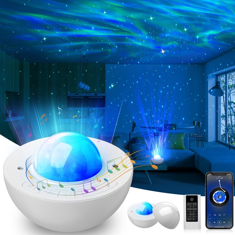 Galaxy Projector for Bedroom Star Projector Night Light for Kids with White Noise and Bluetooth Music Speaker Aurora Projector Remote Control & Timing Sky Starry Projector Party Home