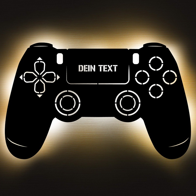 Gaming controller 4 lamp made of wood – personalized gift for men – gaming room decoration – gamingpad lamp – personalizable to hang/hang up – gaming gift – personal gift