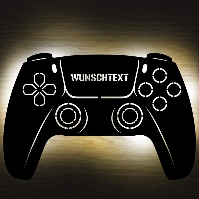 Gaming controller 5 lamp made of wood – personalized gift for men – gaming room decoration – gamingpad lamp – personalizable to hang/hang – consoles decoration – personal gift