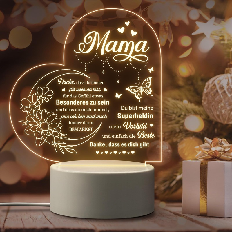 Giftasy Mama Gift – Led Acryl Nachlicht Lampe gifts for mom mother best mom gift birthday present for mom gift mom mother’s day gifts