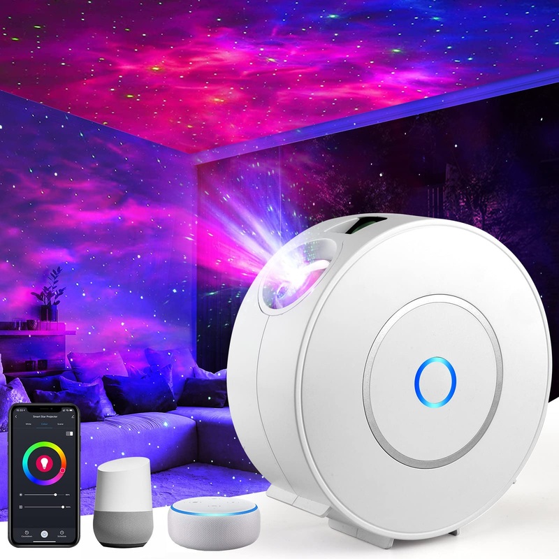 LED Smart Sternen Home Projector Milfech WLAN Sternen projector Lamp RGB Dimming with 3D Galaxy voice control and timer compatible with Alexa Google Assistant night light for children party Christmas