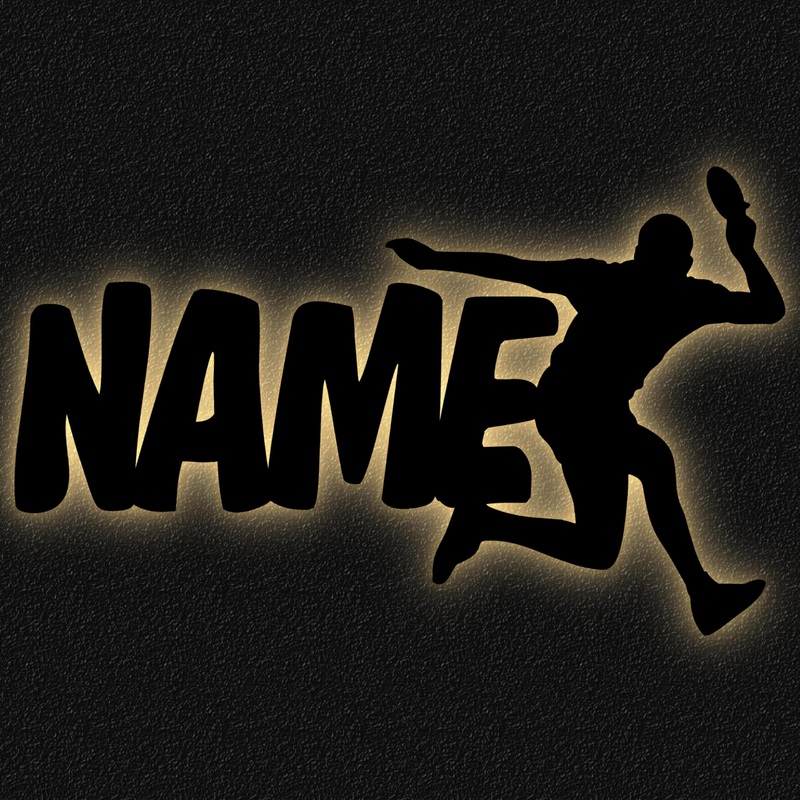Led wall decoration light “table tennis” with name gift for sports friends man woman girl boy