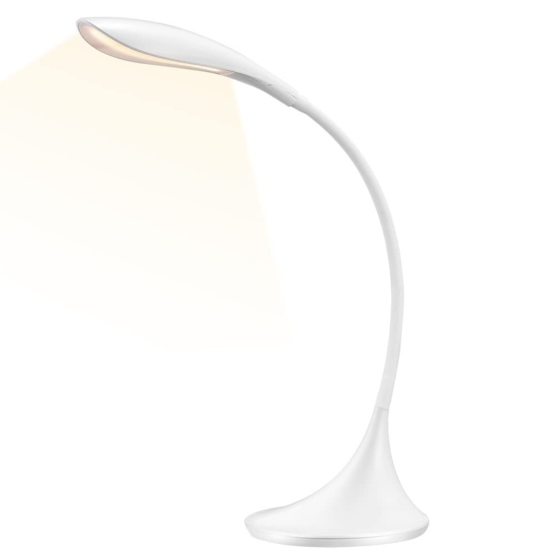 LED writing lamp dimmable bedside light with 3 brightness levels Touch switch 360 rotatable flexible silicone-swan neck light for bedrooms and office 7 W / 500 LM / 3000 K