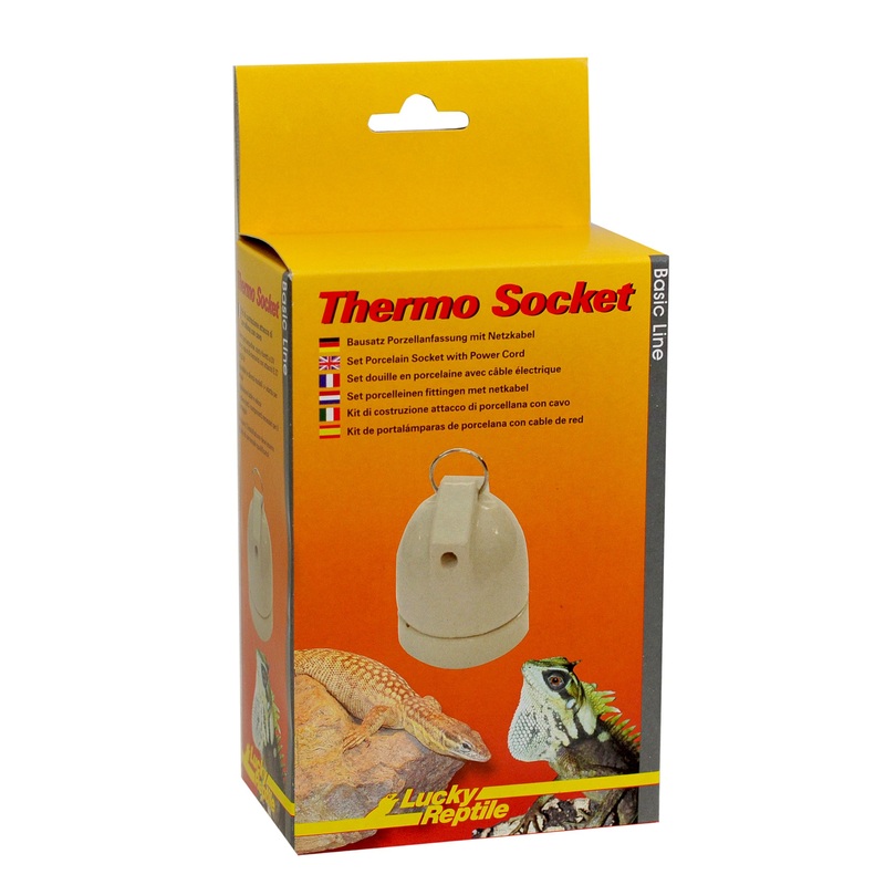Lucky Repile Thermo Socket – Porcelain version for hanging – E27 lamp version with a power cable – Support Sound with assembly material – Compatible for lamps with up to 150 W – Terrarium Accessories
