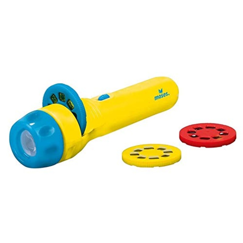 Moses 38057 Small Slideshow Projector Flashlight for Children with 8 Planets and 16 Known Constellations Colorful Medium
