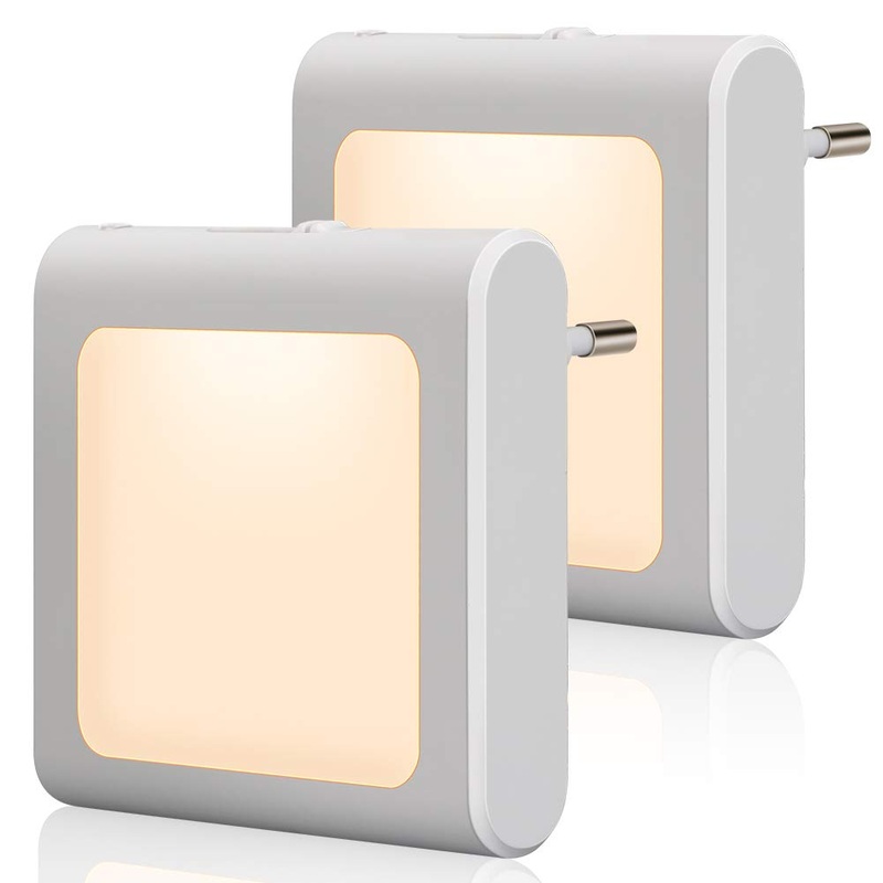Night light socket with twilight sensor emotionlite 2 pieces of brightness infinitely adjustable very well for children’s room staircase bedroom kitchen orientation light warm white