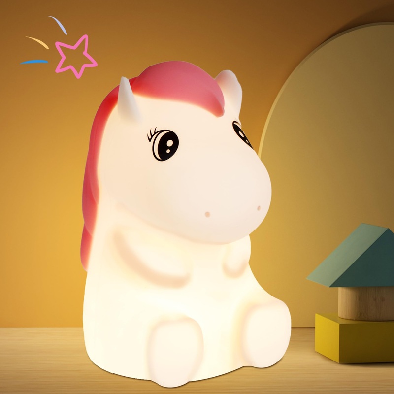 OkiyiD Horse Gifts for Girl Pony Night Light Horse Lamp Gifts Bedside Lamp for Nursery ABS+SIL Touch Control Portable and Rechargeable Dimmable Birthday Gifts for Boys Girls (Horse)