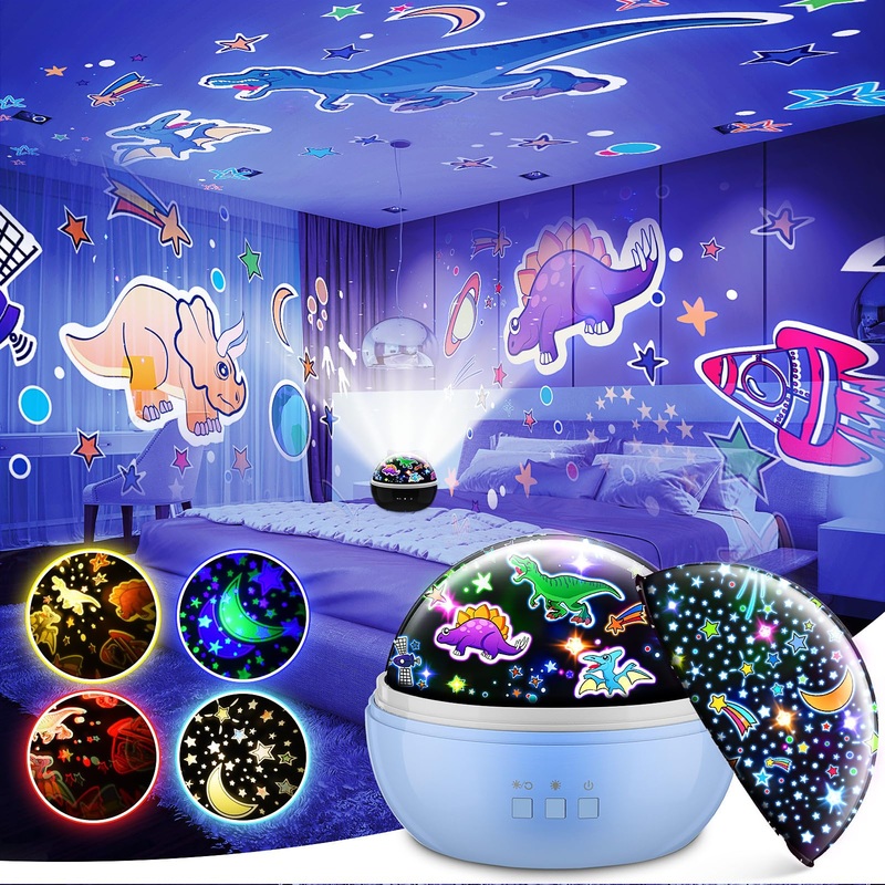 Qukir Star Dinosaur Projector Dinosaur Toys for Boys Toys for 1-14 Year Old Boy Gift for 3 4 5 Year Olds Boys Toys Age 4-8 Dinosaur Gifts Dinosaur Night Lights Star Projector Room Decor Sensory Toy Blue