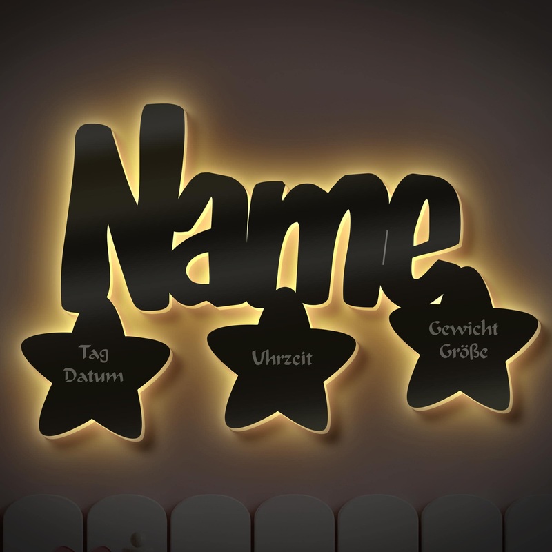 Schlummerlicht24 led wall lamp baptismal star gifts with names as a baptismal gift communion gift birthday present young girl children baby birth baptism