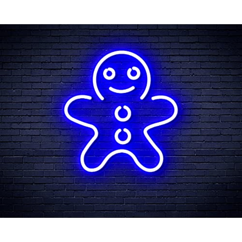 ST16s32-fnu0102-b Gingerbread Man LED Neon Sign Silicone Blue Single Color Blue
