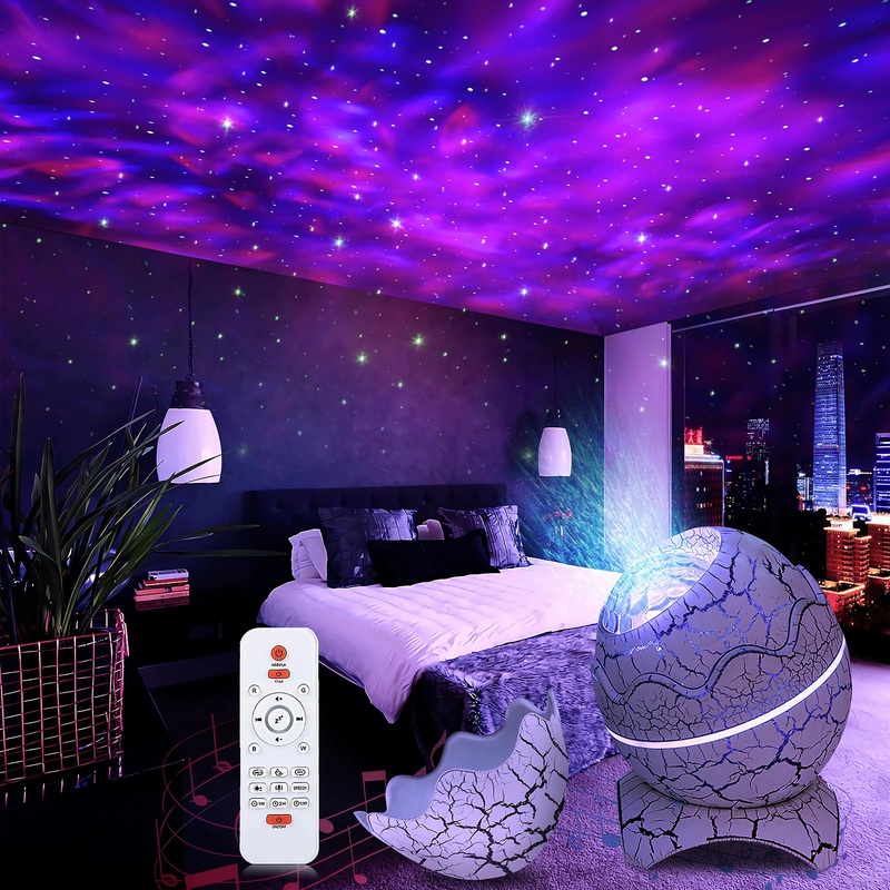 Star sky projector with wireless music player night light aurora effect with white noise remote control and timer suitable for setting up adults and children’s rooms