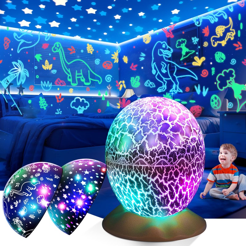 Tragik Toys for 1-10 Year Old Boys Toys Age 1-10 Dinosaur Egg Night Light Projector Dinosaur Toys for Boys Age 2-7 Year Old Boys Gifts Age 1-10 Gifts for 1-10 Year Old Boy Autism Sensory Lights Toys