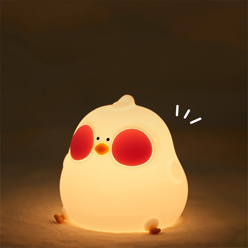 URAQT Cooku Chick Night Light for Kids Portable 7 Colour Changing Baby Night Lights Remote+AUTO Timer Kids Night Light Silicone Dimmable Sleep Bedside Lamp for Baby Children Teenagers Room Decor B-cooku Chick Lamp