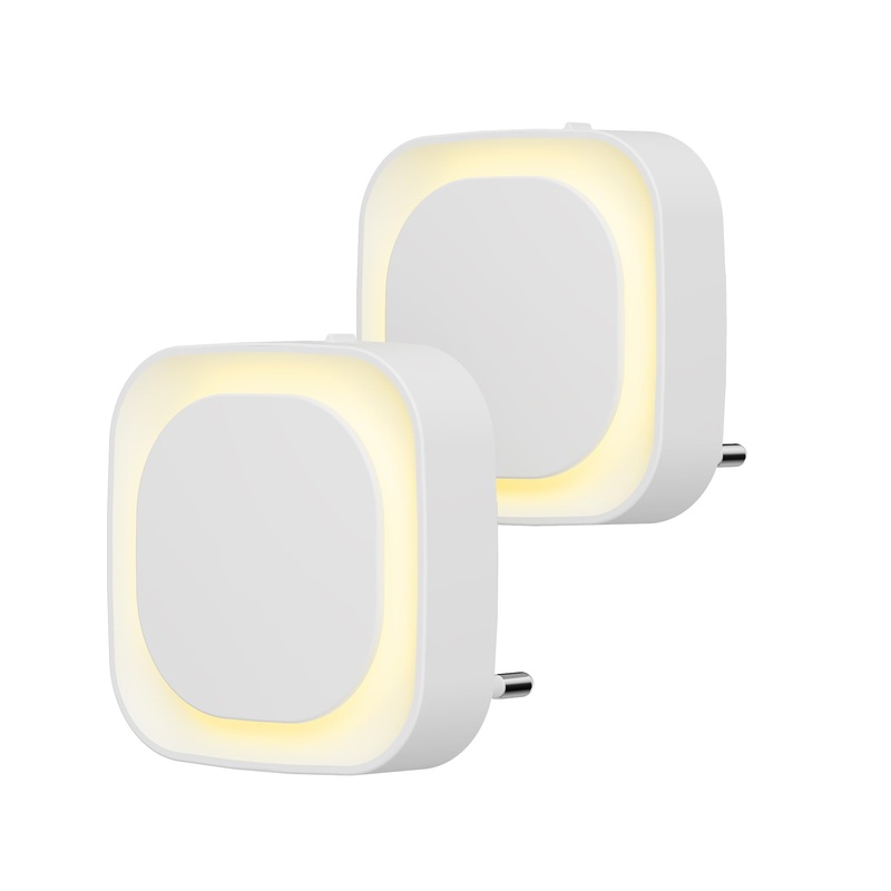 Y llex Nachtlichter 2 Set 3-stage adjustable night light with twilight sensor indirect light automatically socket light for baby children’s room bedroom hallway stairs warm white warm white dimmable