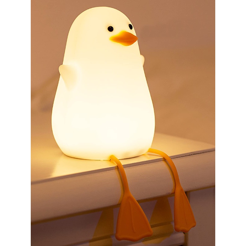 Ammonite Nursery Duck Night Light Cute Silicone Lamp for Kids Soft Silicone Kids Nursery Nightlight USB LED Touch Lamp Kids Bedroom Decor as Xmas Birthday Gifts for Boys Girls