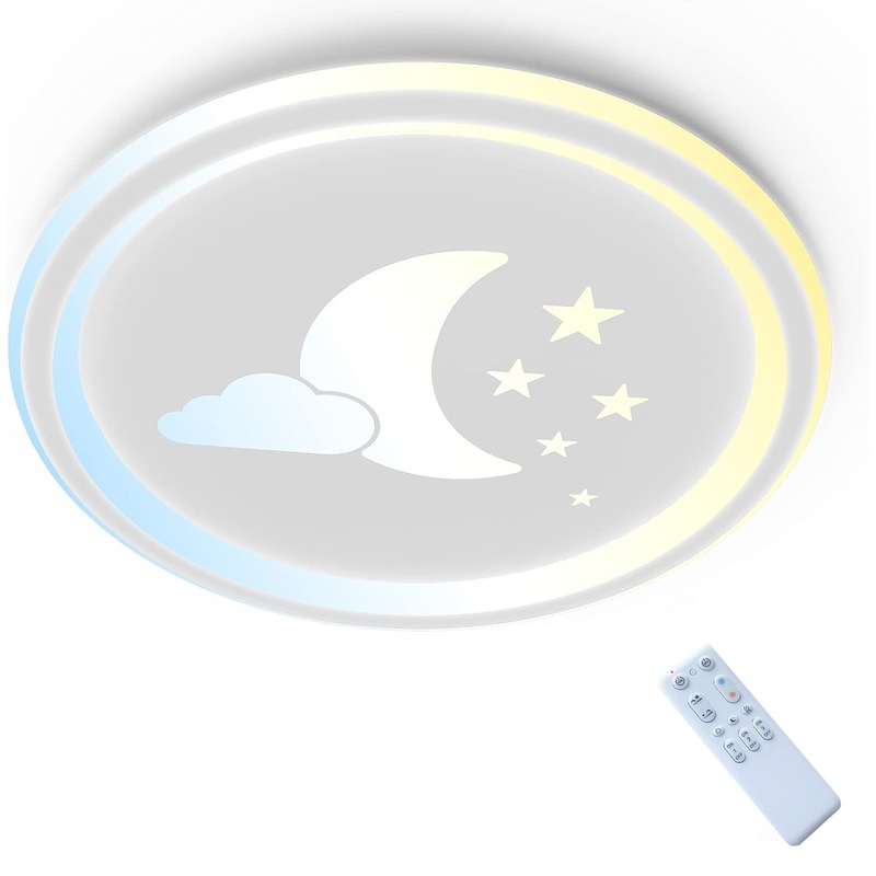 Anten Moonpie I 24W LED ceiling lamp children’s room I ceiling lamp with remote control i white i 4.5 cm flat i 30cm i dimmable and color temperature continuously adjustable 3000-6500K