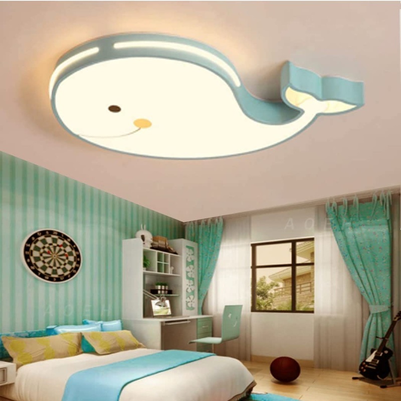 Aoeh led ceiling lamp 60cm room lighting dolphinform ceiling lamp young girl baby children blanket light interior lighting suspension children’s room bedroom lamp room lights glow green green dimming