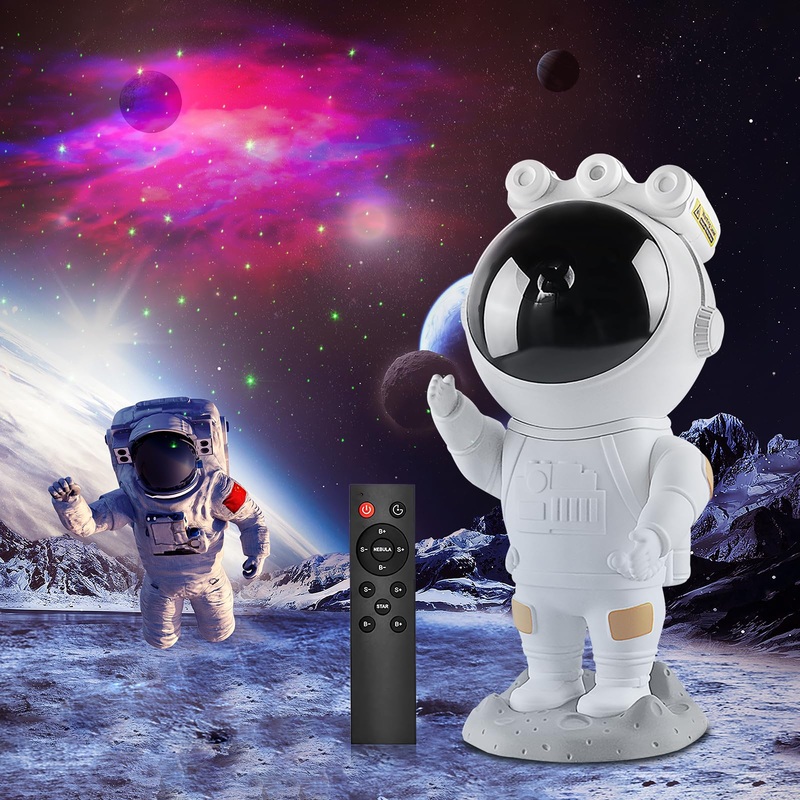 Astronaut Galaxy Star Projector Starry Night Light Astronaut Light Projector with Nebula Timer and Remote Control Bedroom and Ceiling Projector Gifts for Children and Adults White