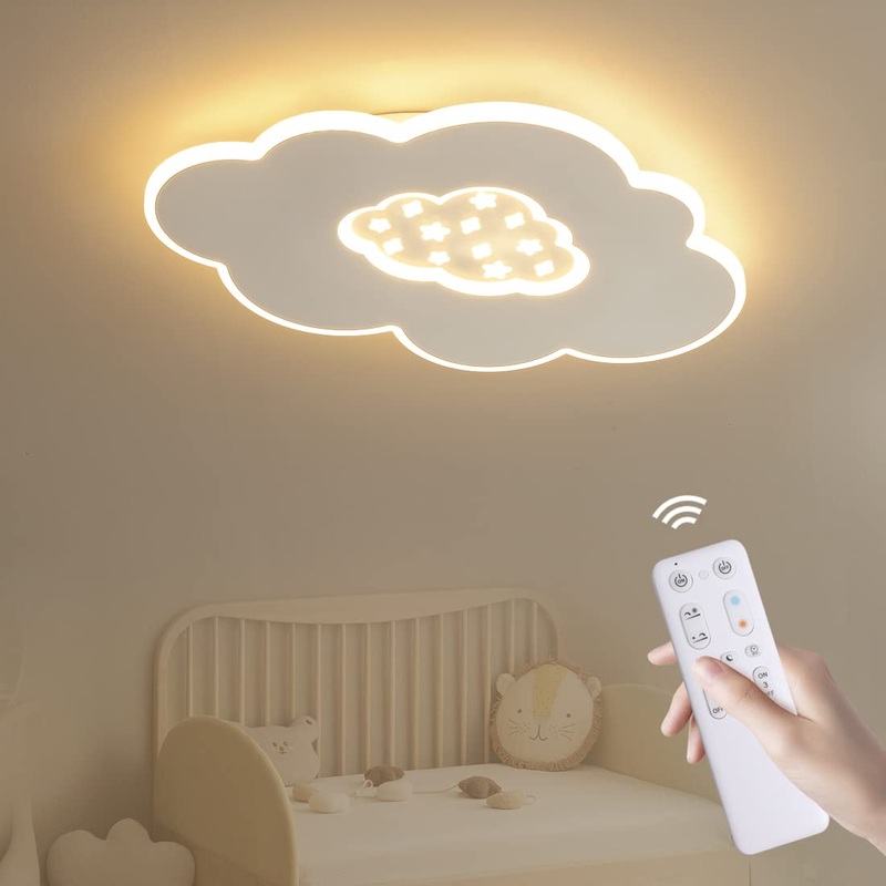 Baerolc LED ceiling light children’s room 40cm cloud lamp LED ceiling lamp Dimmable with remote control 3000k-6000K 24W children’s lamp ceiling light for children’s room |Baby room |Bedroom |Living room 40cm 24W