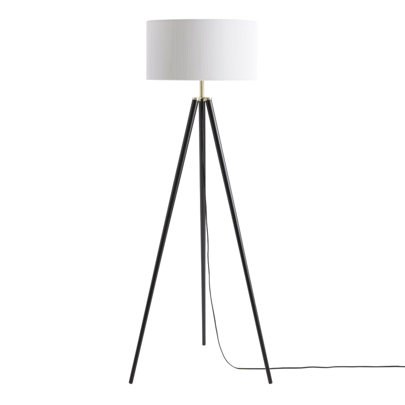 Blake Black Wood Tripod Floor Lamp
