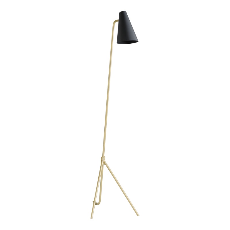Bonnie Black and Gold Metal Tripod Adjustable Floor Lamp