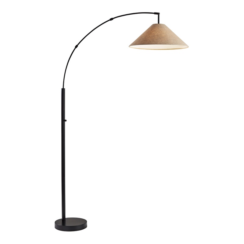 Braxton Metal Cone Shade Adjustable Arc Floor Lamp