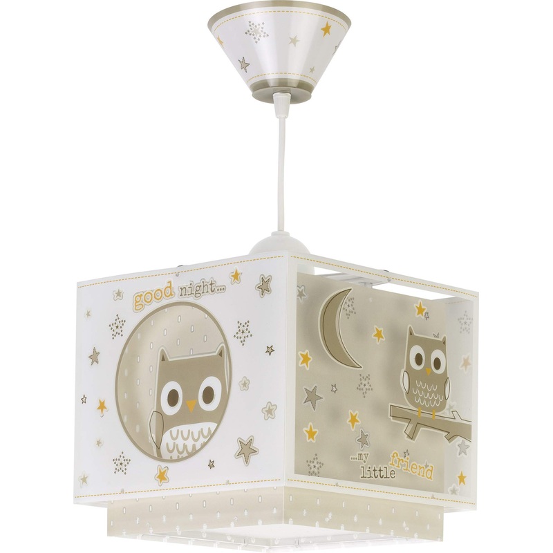 Dalber children’s lamp pendant light hanging lamp owl animals Good Night beige