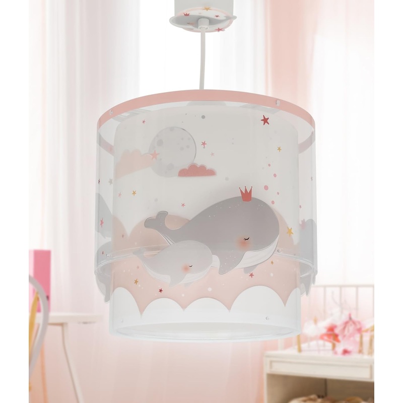 Dalber lamp children’s room children’s lamp pendant lamp ceiling lamp children ceiling lamp children’s room whale dreams whale pink animals 61172S E27