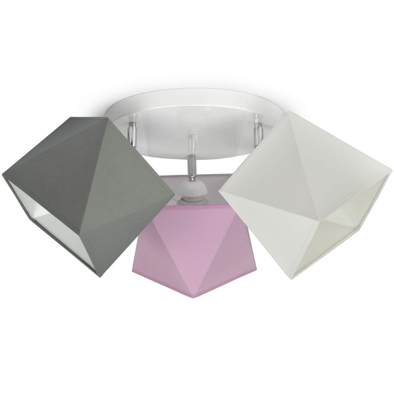 FKL design ceiling light children’s lamp for children’s room youth room children’s room lamp ceiling lamp for boys and girls (299-g3 smooth gray-pink white) 299-g3 smooth gray-pink white