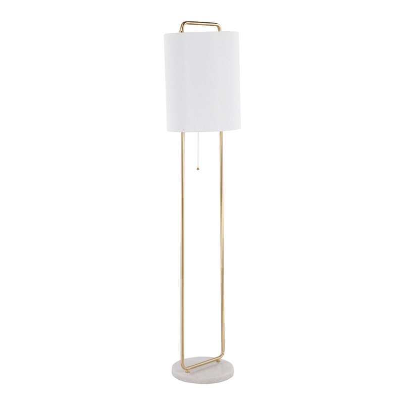 Kilburn Marble And Antique Gold Metal Floor Lamp