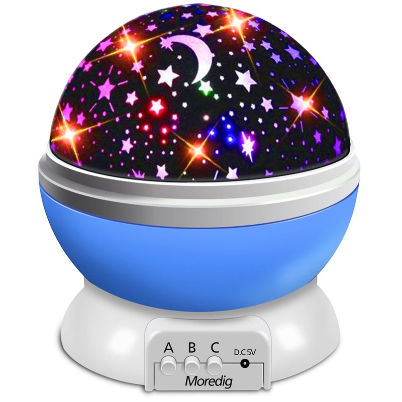 Moredig Baby Star Projector Night Light Kids Rotating Baby Night Light Projector for Kids with 8 Lighting Modes Kids Night Light for Bedroom Christmas Gifts for Baby Boy Gifts – Blue one size Blue