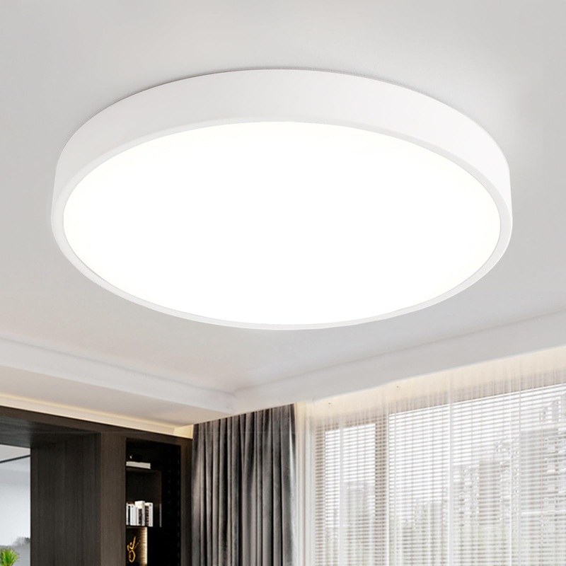 Nats 36W LED ceiling lamp ceiling lamp warm white 3000k 2880lm 400x40mm ultraslim modern light for living room bedroom children’s room kitchen office hallway (white) 36W white