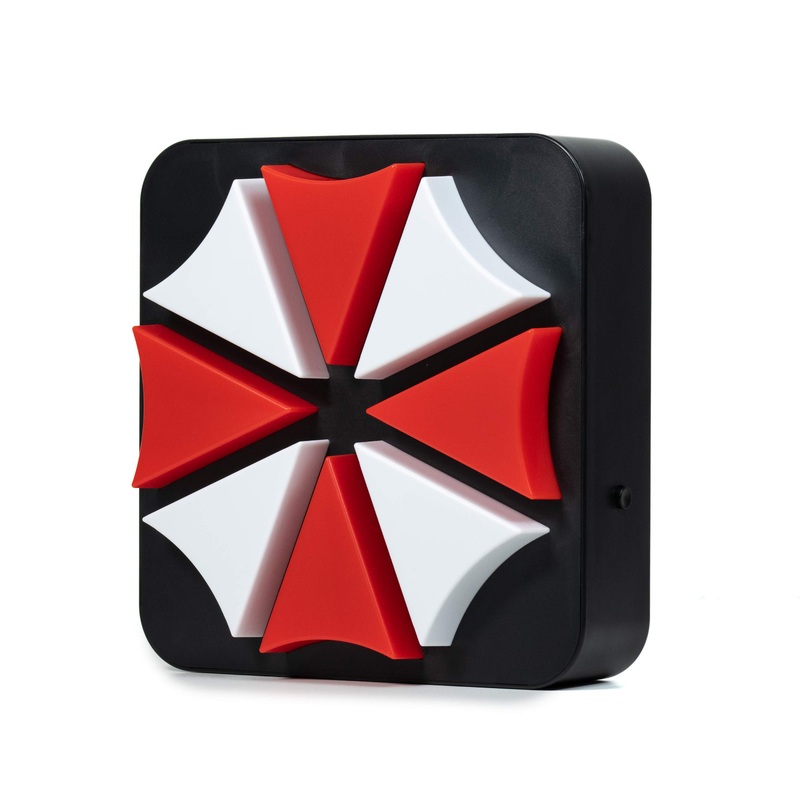 Numskull Resident Evil Umbrella Corp 3D Lamp Wall Light Plastic- Ambient Lighting Gaming Accessory for Bedroom Home Study Office Work – Official Capcom Merchandise 3D Resident Evil