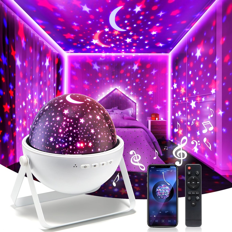 Star Night Light Projector 48 Light Modes Night Light Kids with Timer Bluetooth Sensory Lights Room Light Projector Baby Night Light Projector for Bedroom Christmas Gifts for Baby Girl Boy Blue Planet