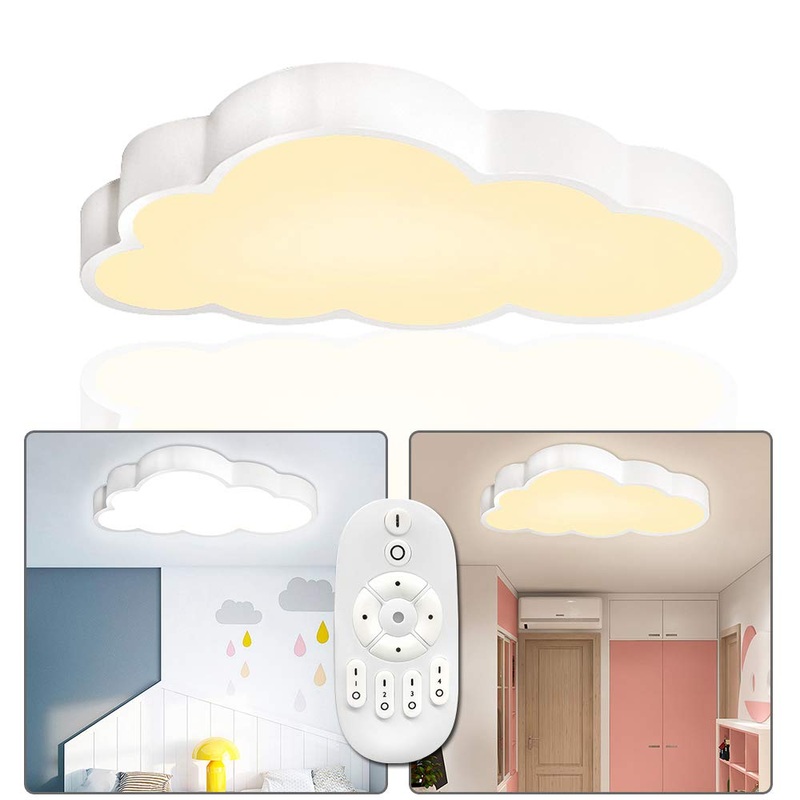 Uisebrt led ceiling lamp clouds ceiling lamp children’s room 48w ultra -thin dimmable creative cloud lamp with remote control for baby room bedroom living room