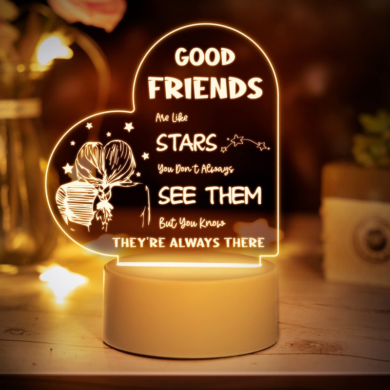 Vetbuosa Best Friends Gifts Friendship Night Light Friendship Gifts for Women Christmas Gifts for Best Friends Long Distance Friendship Gifts for BFF Besties Birthday Going Away Gifts Best Friends Gifts Night Light