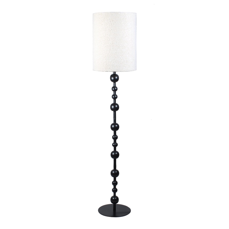 Dewa Black Metal Vintage Stacked Ball Floor Lamp