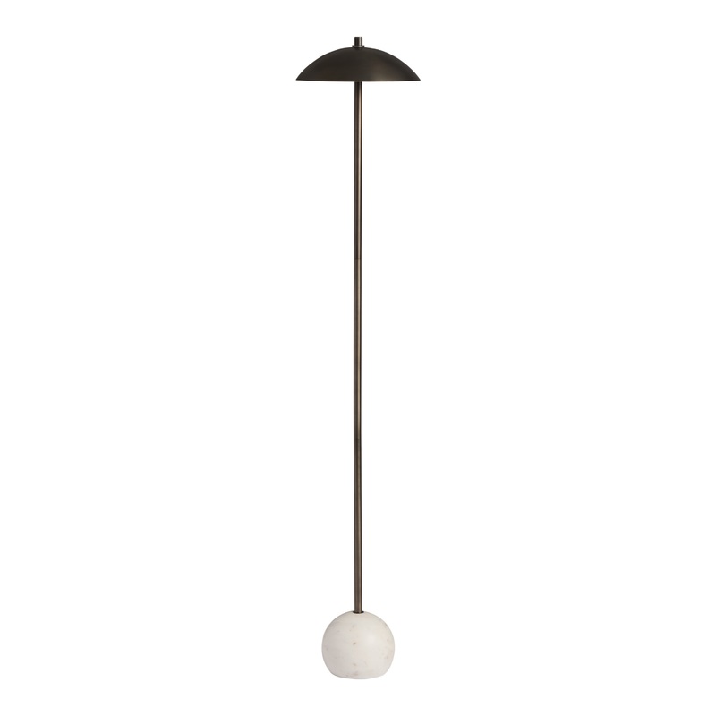 Evie Marble and Blackened Bronze 2 Light LED Floor Lamp