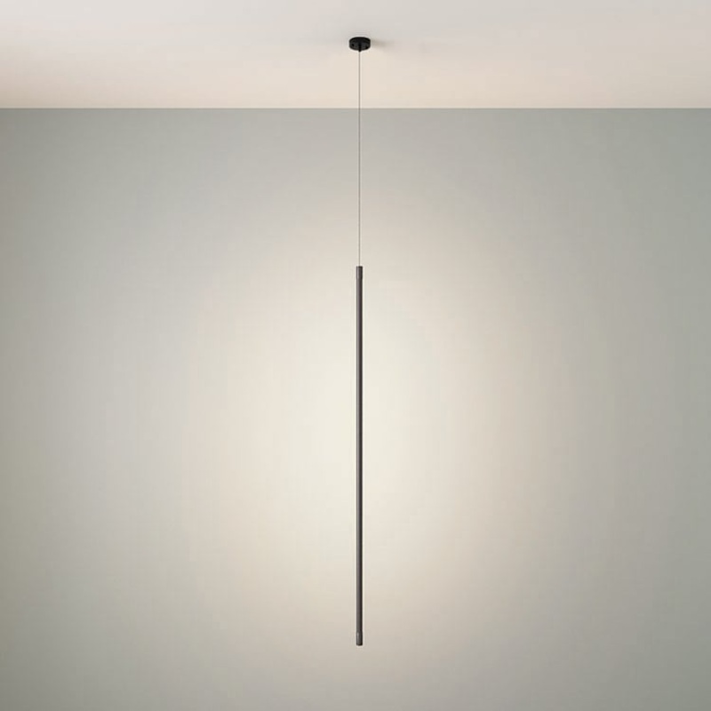 Mini Cylinder Black LED Pendant Light Single Light